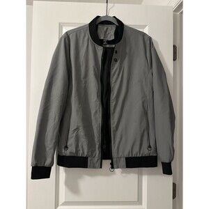SHEIN Mens Gray Bomber Jacket Size M Zip Up Lightweight Casual Streetwear